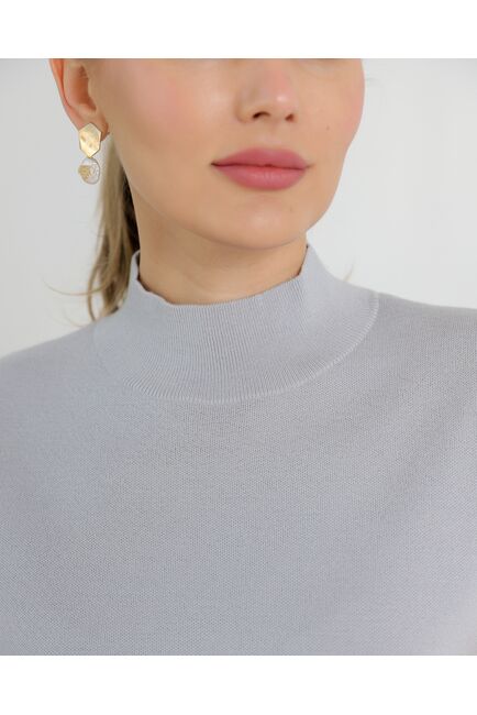 Топ из шерсти мериноса тонкой вязки и шелка Mulberry серый от byME 