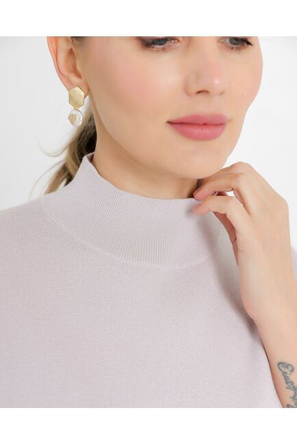 Топ из шерсти мериноса тонкой вязки и шелка Mulberry розовый от byME 