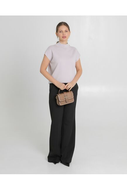 Топ из шерсти мериноса тонкой вязки и шелка Mulberry розовый от byME 