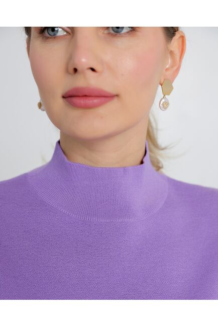 Топ из шерсти мериноса тонкой вязки и шелка Mulberry фиолетовый от byME 