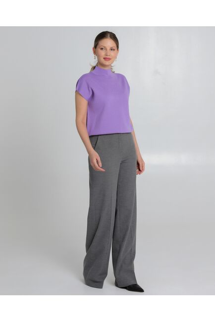 Топ из шерсти мериноса тонкой вязки и шелка Mulberry фиолетовый от byME 