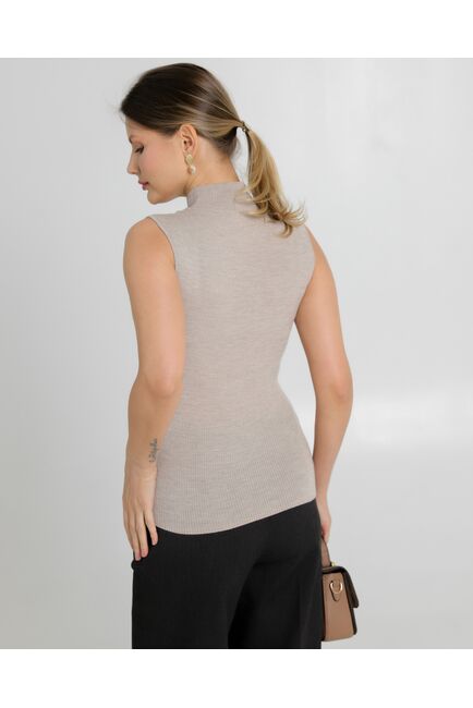 Топ из шерсти мериноса тонкой вязки и шелка Mulberry бежевый - 02B2430-beige от byME 