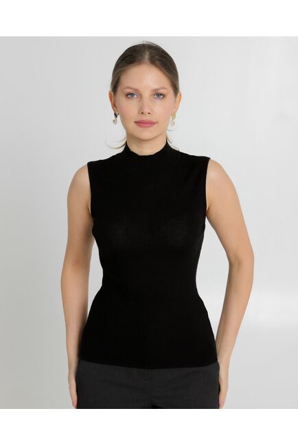 Топ из шерсти мериноса тонкой вязки и шелка Mulberry черный - 02B2430-black от byME 