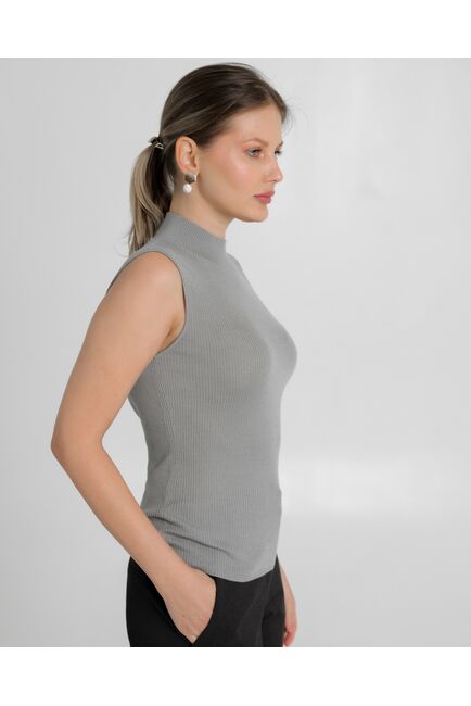 Топ из шерсти мериноса тонкой вязки и шелка Mulberry серый - 02B2430-grey от byME 