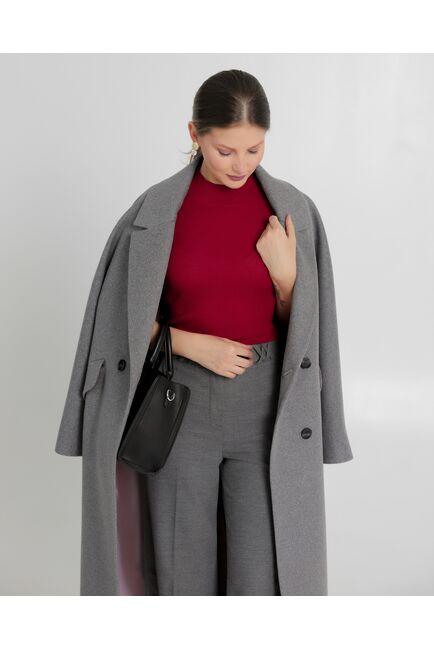 Топ из шерсти мериноса тонкой вязки и шелка Mulberry красный - 02B2430-red от byME 