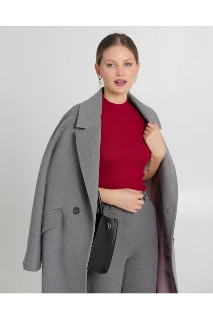 Топ из шерсти мериноса тонкой вязки и шелка Mulberry красный - 02B2430-red от byME 