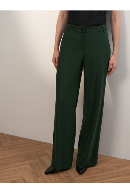 Брюки женские изумрудные расклешенные со стрелками - 2-161010-016 от byME 