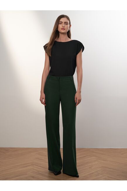 Брюки женские изумрудные расклешенные со стрелками - 2-161010-016 от byME 
