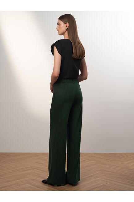 Брюки женские изумрудные расклешенные со стрелками - 2-161010-016 от byME 