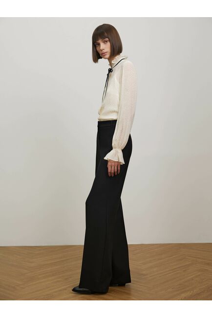 Женские расклешенные брюки со стрелками черные - 3-291010 от Calista 