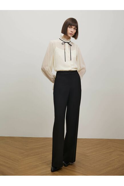 Женские расклешенные брюки со стрелками черные - 3-291010 от Calista 