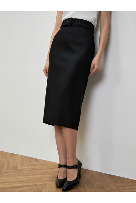 Юбка прямая с поясом черная от Calista 