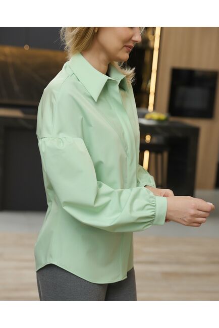 Женская рубашка из бамбука в мятном цвете - 8718 от byME 
