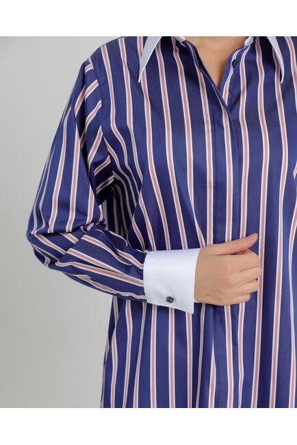 Женская рубашка с универсальной манжетой в полоску - 8735 от byME 