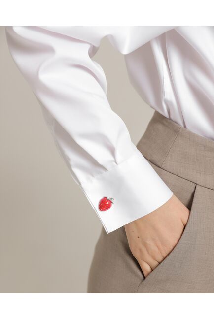 Женская рубашка из хлопка с универсальной манжетой белая - 8745 от byME 