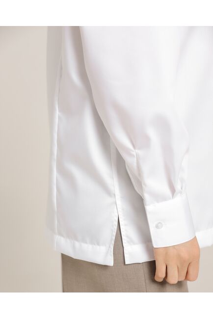 Женская рубашка из хлопка с универсальной манжетой белая - 8745 от byME 