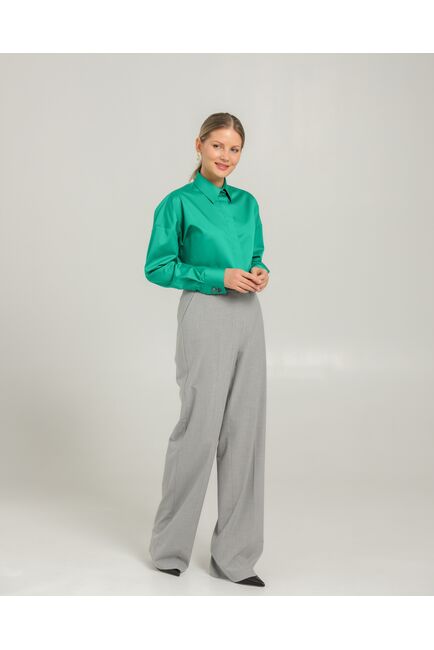 Женская рубашка из хлопка   с универсальным манжетом 8746 от byME 