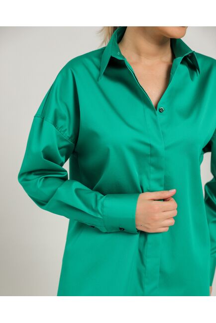 Женская рубашка из хлопка   с универсальным манжетом 8746 от byME 