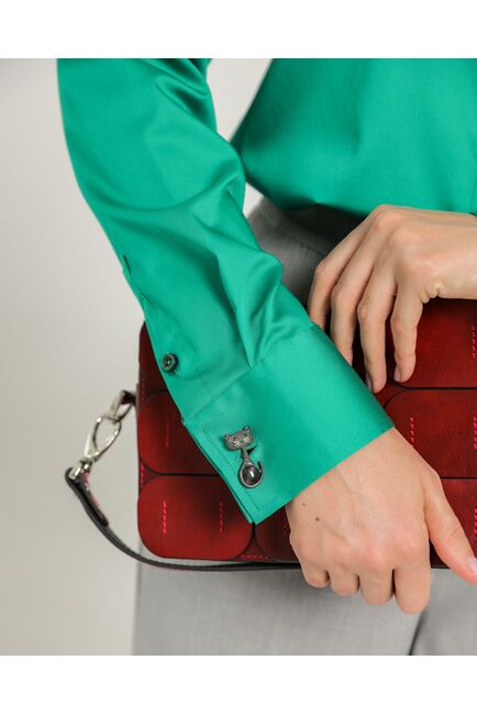 Женская рубашка из хлопка   с универсальным манжетом 8746 от byME 