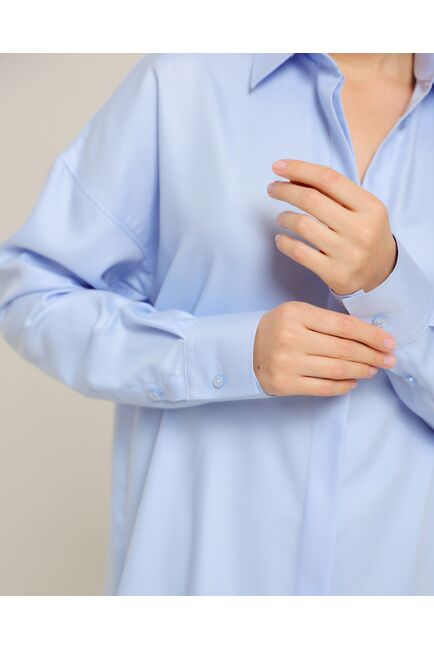 Женская рубашка из бамбука голубая- 8748 от byME 