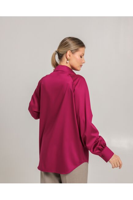 Женская рубашка из бамбука тёмная фуксия- 8750 от byME 