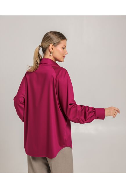Женская рубашка из бамбука тёмная фуксия- 8750 от byME 