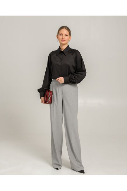 Женская рубашка черная из бамбука -8752 от byME 