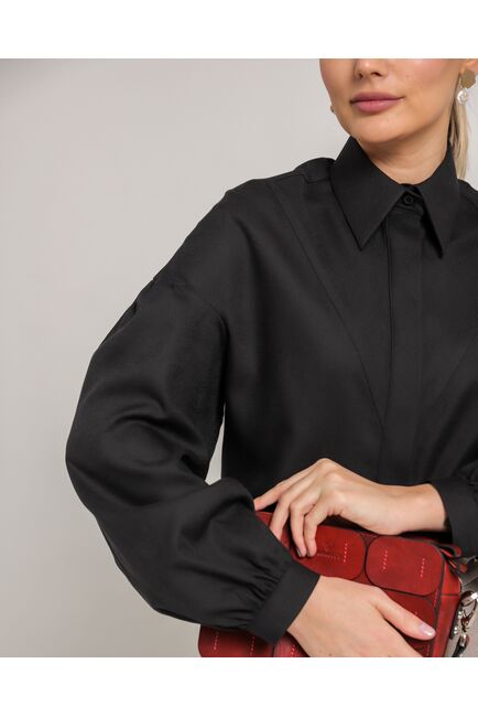 Женская рубашка из хлопка черная - 8754 от byME 