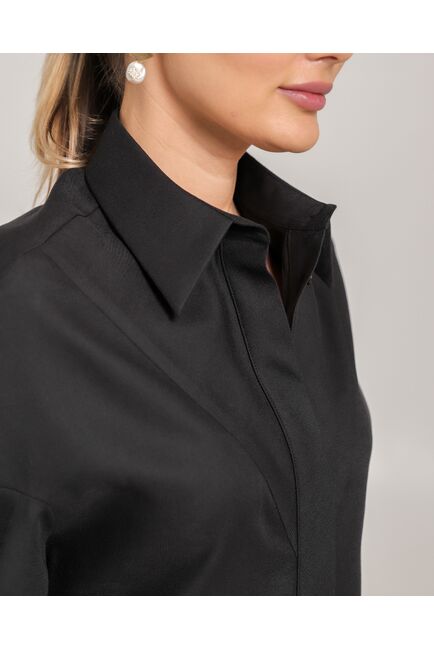 Женская рубашка из хлопка черная - 8754 от byME 