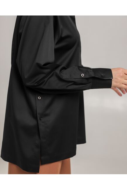 Женская рубашка из хлопка черная - 8756 от  