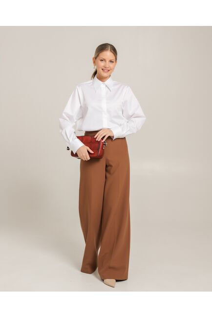 Женская рубашка из хлопка белая - 8757 от byME 