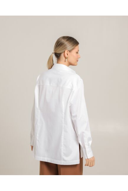 Женская рубашка из хлопка белая - 8757 от byME 
