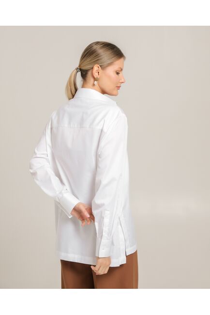 Женская рубашка из хлопка белая - 8757 от byME 