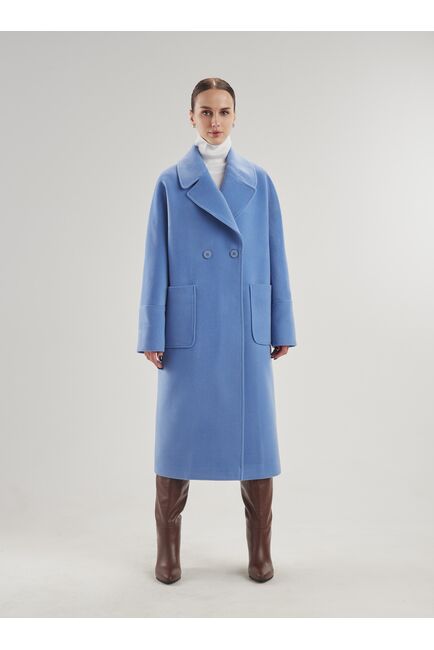 Пальто S103 Ворс Omega  цвет деним от Doroteya 