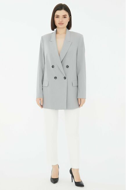 Жакет женский двубортный серый-1441-347 от SHN 