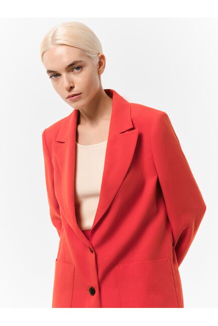 Жакет из тенсела красный с карманами от Calista 