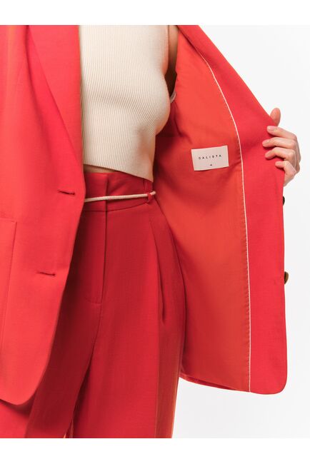 Жакет из тенсела красный с карманами от Calista 