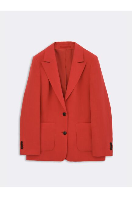 Жакет из тенсела красный с карманами от Calista 