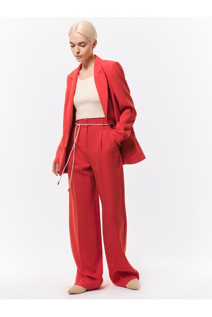 Жакет из тенсела красный с карманами от Calista 