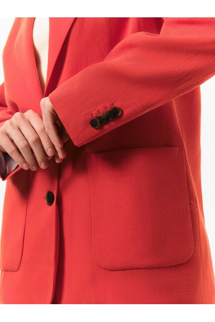 Жакет из тенсела красный с карманами от Calista 