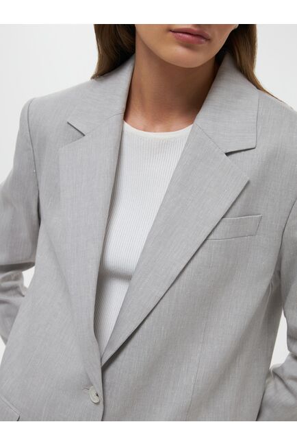 Льняной женский жакет прямого кроя от Calista 