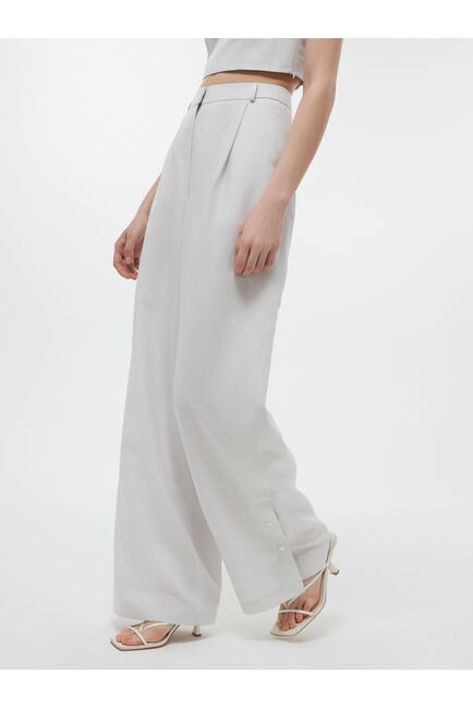 Женские брюки дымчатые из тенсела со льном от Calista 