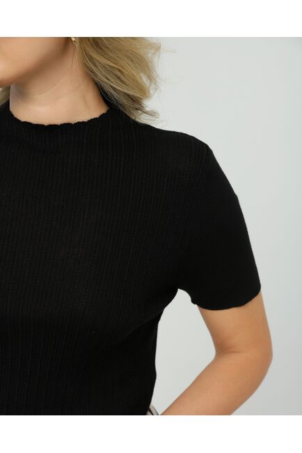 Джемпер из шерсти мериноса тонкой вязки и шелка Mulberry черный от byME 