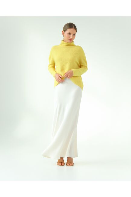 Джемпер из шерсти мериноса тонкой вязки  фактурный желтый от byME 