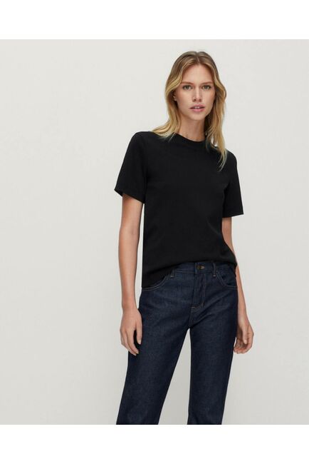 Женская футболка из хлопка черная от LW 