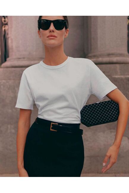 Женская футболка из хлопка белая от LW 