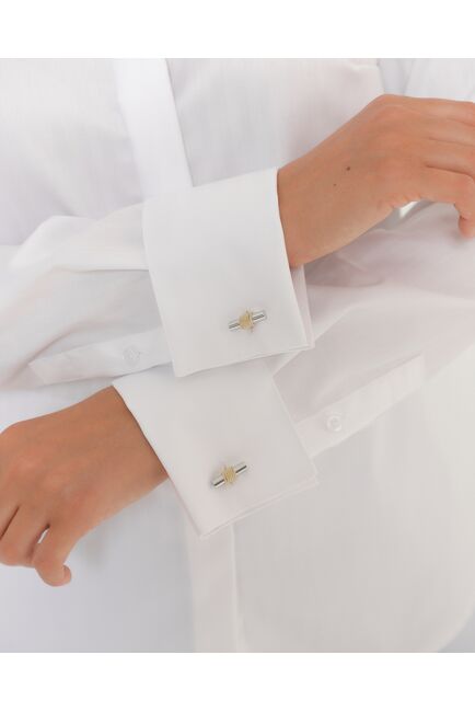 Женская рубашка белая под запонки из хлопка-8758 от ByME 