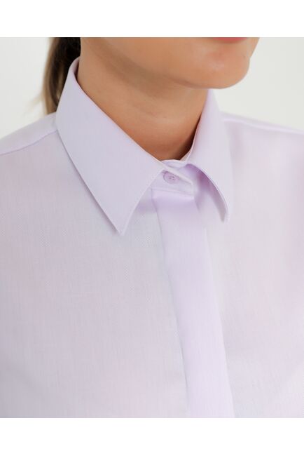 Женская рубашка фиолетовая из хлопка-8759 от byME 