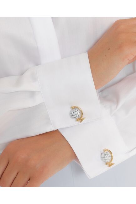 Женская рубашка белая из хлопка с универсальным манжетом-8765 от byME 