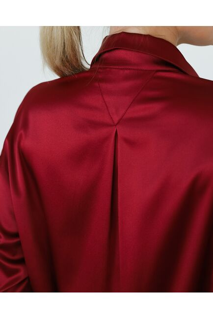 Женская рубашка из шелка красная-8767 от byME 